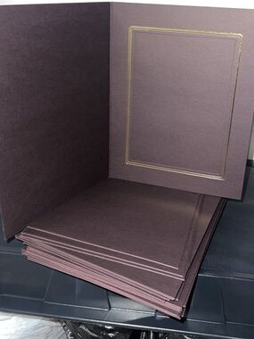 5x7 photo frame folder 29 dark brown (off black) new card board gold frame